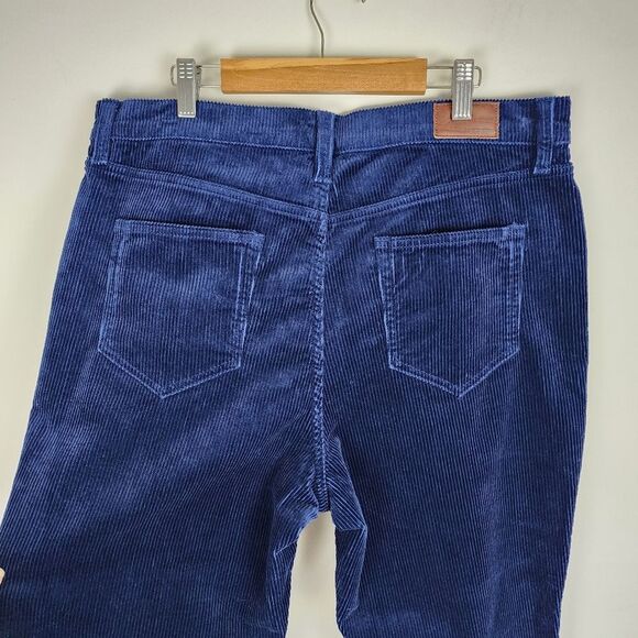 Lands End Blue Corduroy Pants Stretchy High Rise Women Size 14 P - Picture 5 of 16